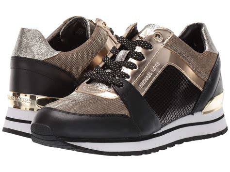 michael kors trainers black and gold|michael kors sneaker on sale.